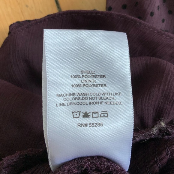 Express Polka Dot Smocked Peplum Top in Dark Purple - Picture 11 of 11